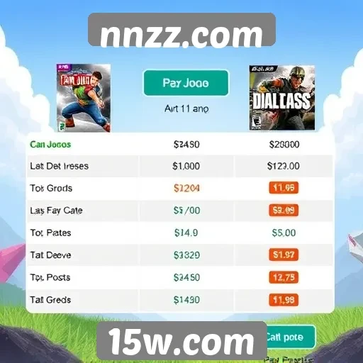 Comparação de preços de jogos em nnzz.com e concorrentes